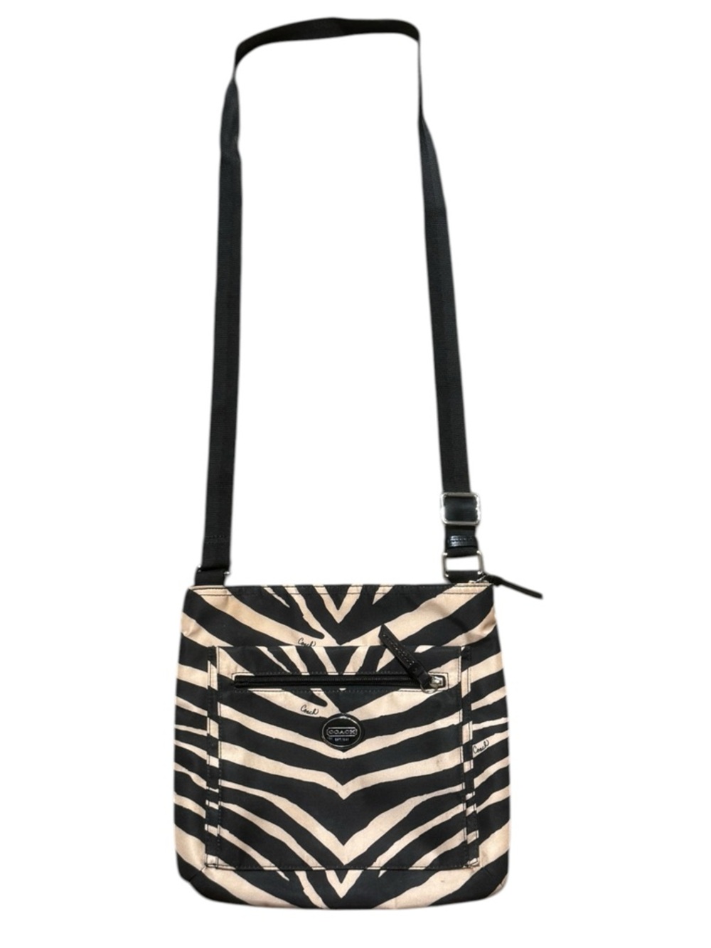 Coach Black and Cream Zebra-Pattern Crossbody Bag - Picture 2 of 9